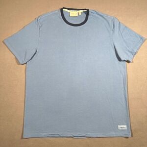Scotch & Soda Amsterdam‎ Mens XL Blue Waffle Knit Short Sleeve T-Shirt Textured